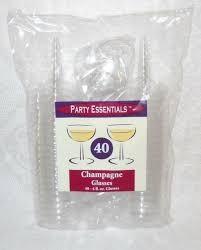 Party Essentials - Plastic Champagne Glasses 40 Pk