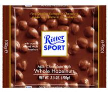 Ritter Sport - Milk Chocolate with Hazelnuts 3.5 Oz
