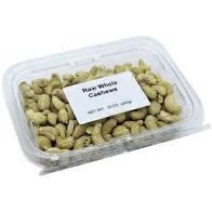 Produce - Raw Whole Cashews in Clear Tub 10 Oz